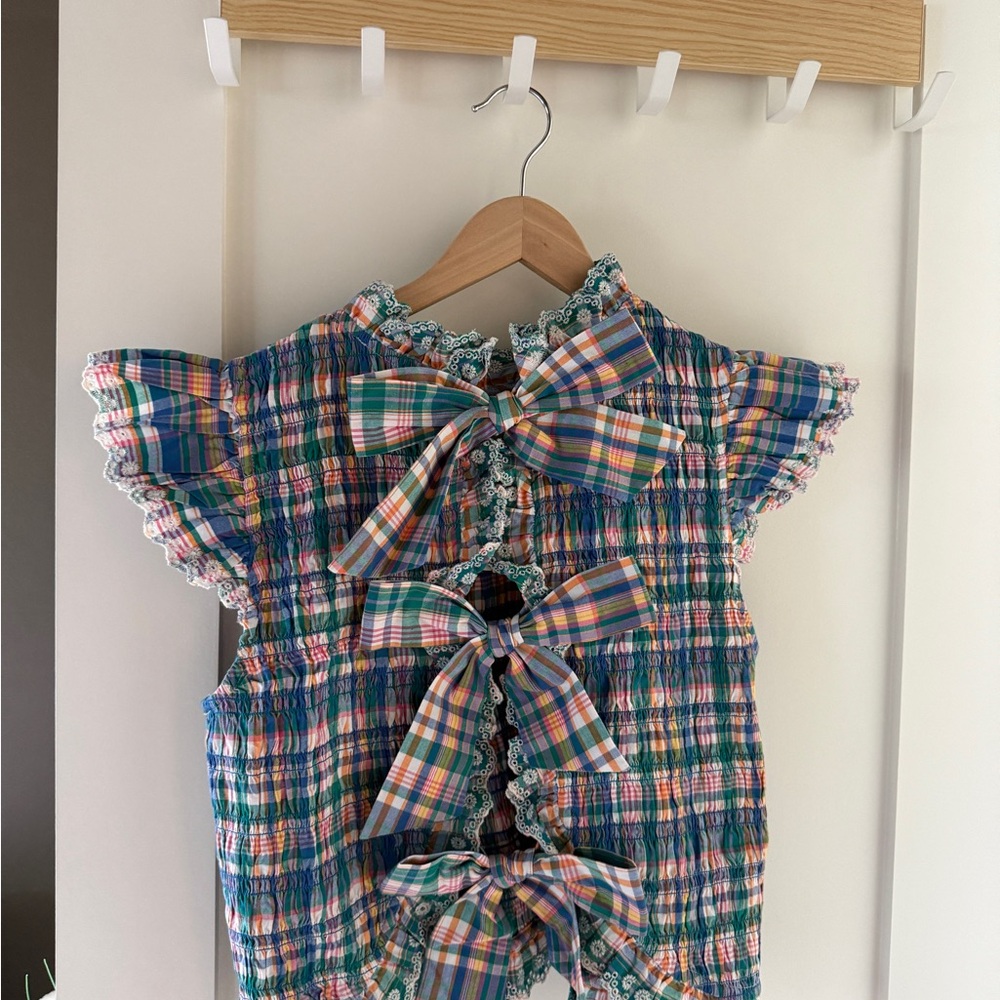 Sezane Multicolor Plaid Blouse